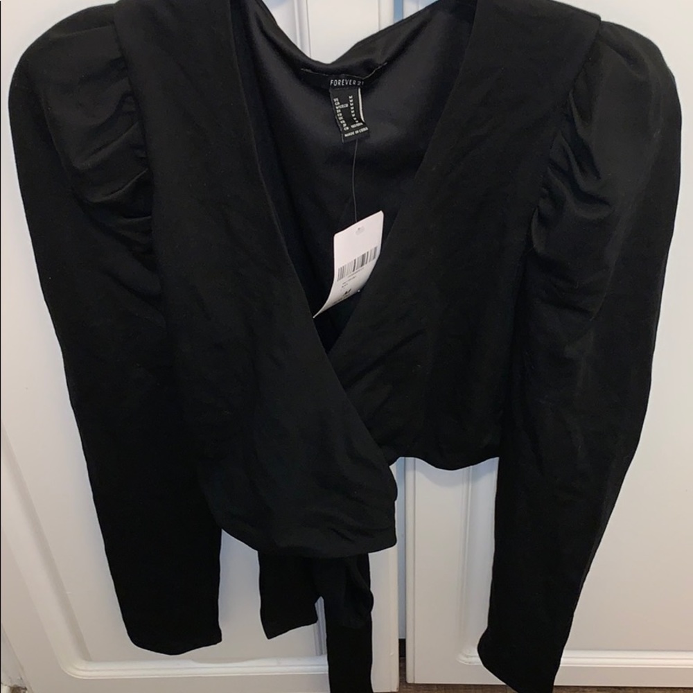 Black wrap blouse